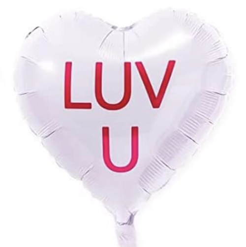 Balloon Foil Valentine Conversation Heart Luv U